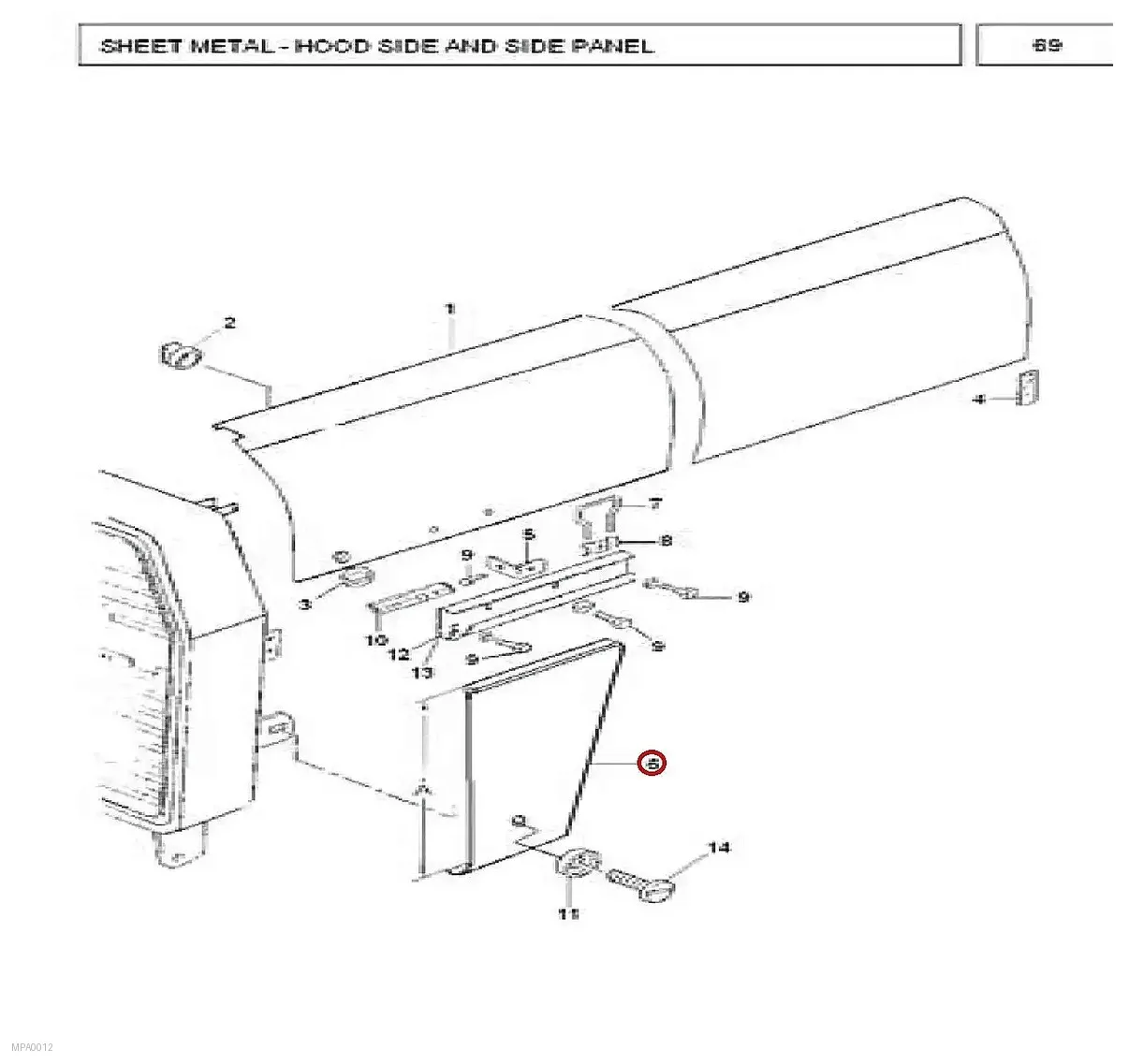 Millat Massey Ferguson Tractor Spare Part SIDEPANELRH MF 240 26023334123316 F - Massey Ferguson tractor spare part