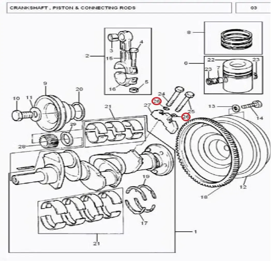 Diagram reference for Millat Massey Ferguson Tractor Spare Part WASHER - Massey Ferguson tractor spare part