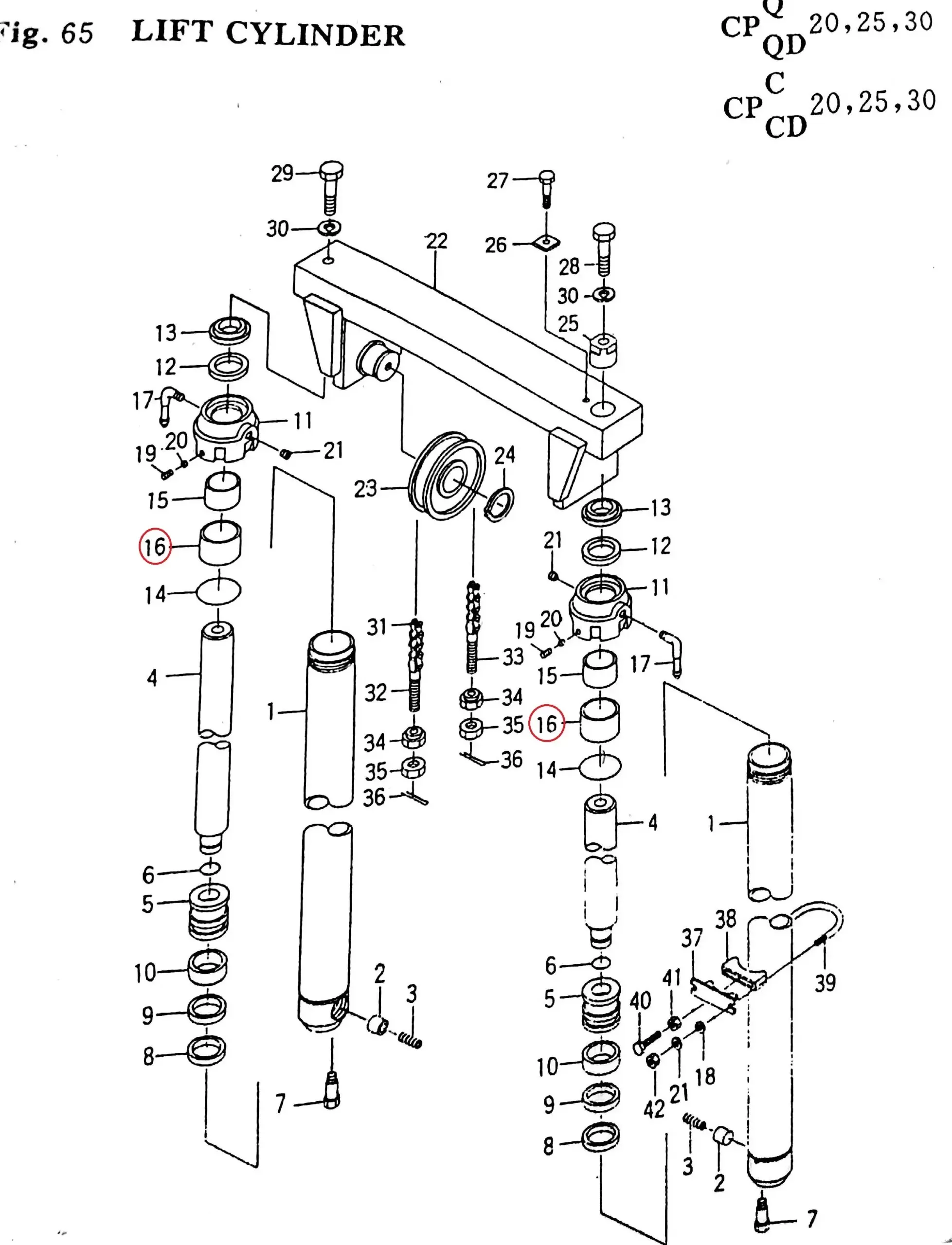Diagram reference for Millat Massey Ferguson Tractor Spare Part 6 SLEEVE 2610668 D 28 B 842451 H - Massey Ferguson tractor spare part
