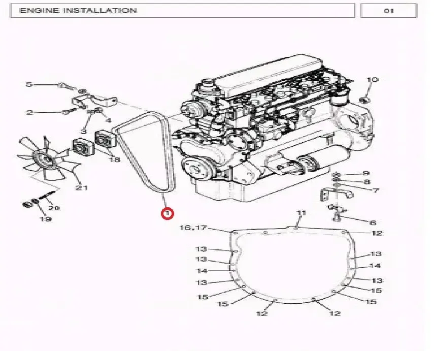 Diagram reference for Millat Massey Ferguson Tractor Spare Part 7 BELTFANA 5818314711693745 - Massey Ferguson tractor spare part