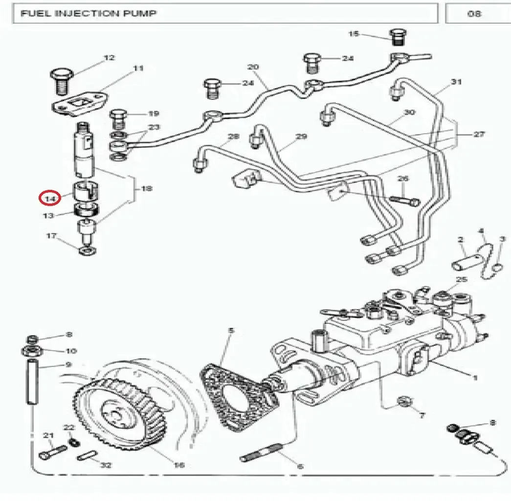 Diagram reference for Millat Massey Ferguson Tractor Spare Part 8 SPACER 183268118326833813129 - Massey Ferguson tractor spare part