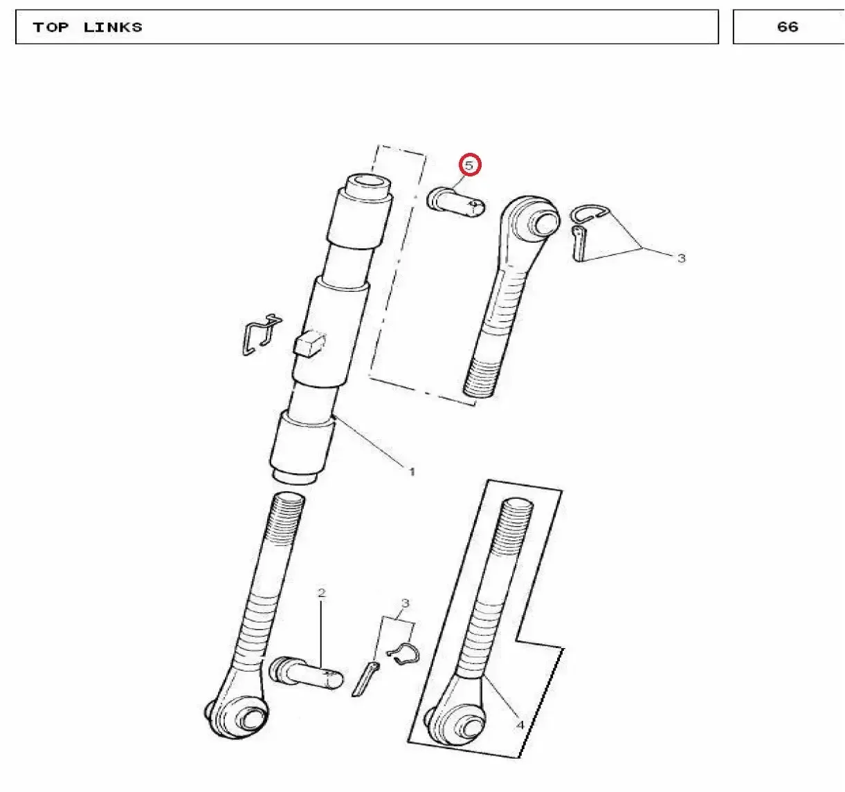 Diagram reference for Millat Massey Ferguson Tractor Spare Part PIN TOPLINK MF 240 250341195589 - Massey Ferguson tractor spare part