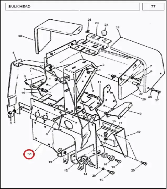 Diagram reference for Millat Massey Ferguson Tractor Spare Part 1 BULKHEADFOOTSTEP 16300113611594 - Massey Ferguson tractor spare part