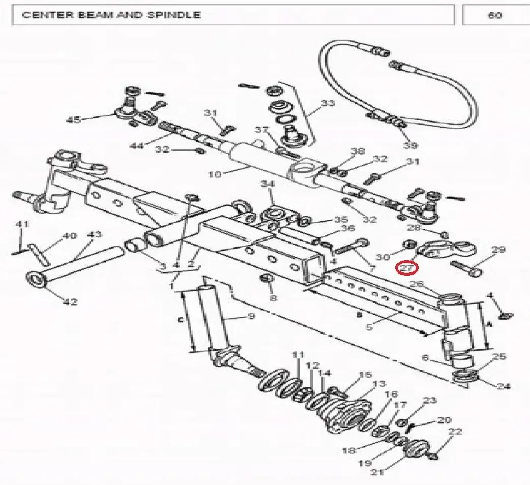 Diagram reference for Millat Massey Ferguson Tractor Spare Part 0 RH ARM STEE RING 14318013595522 - Massey Ferguson tractor spare part