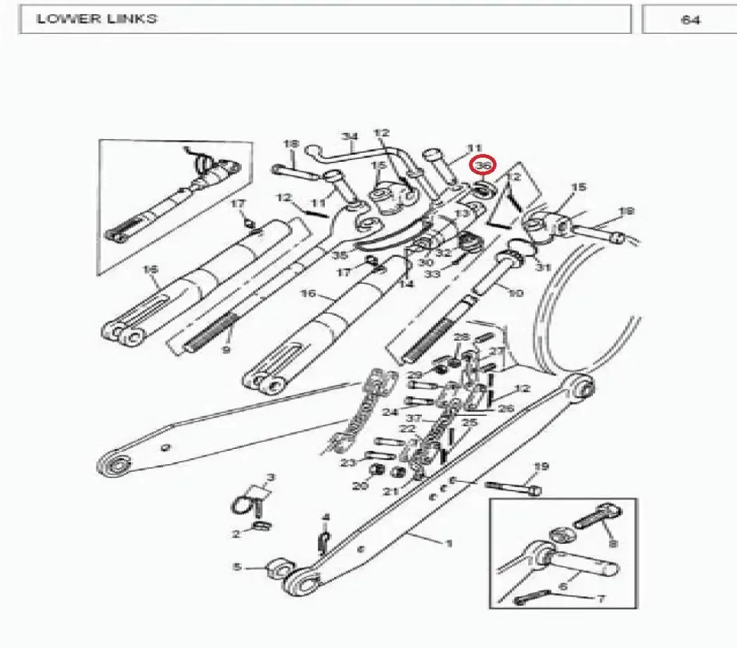 Diagram reference for Millat Massey Ferguson Tractor Spare Part 4 RACETHRUST 2530441253044 - Massey Ferguson tractor spare part