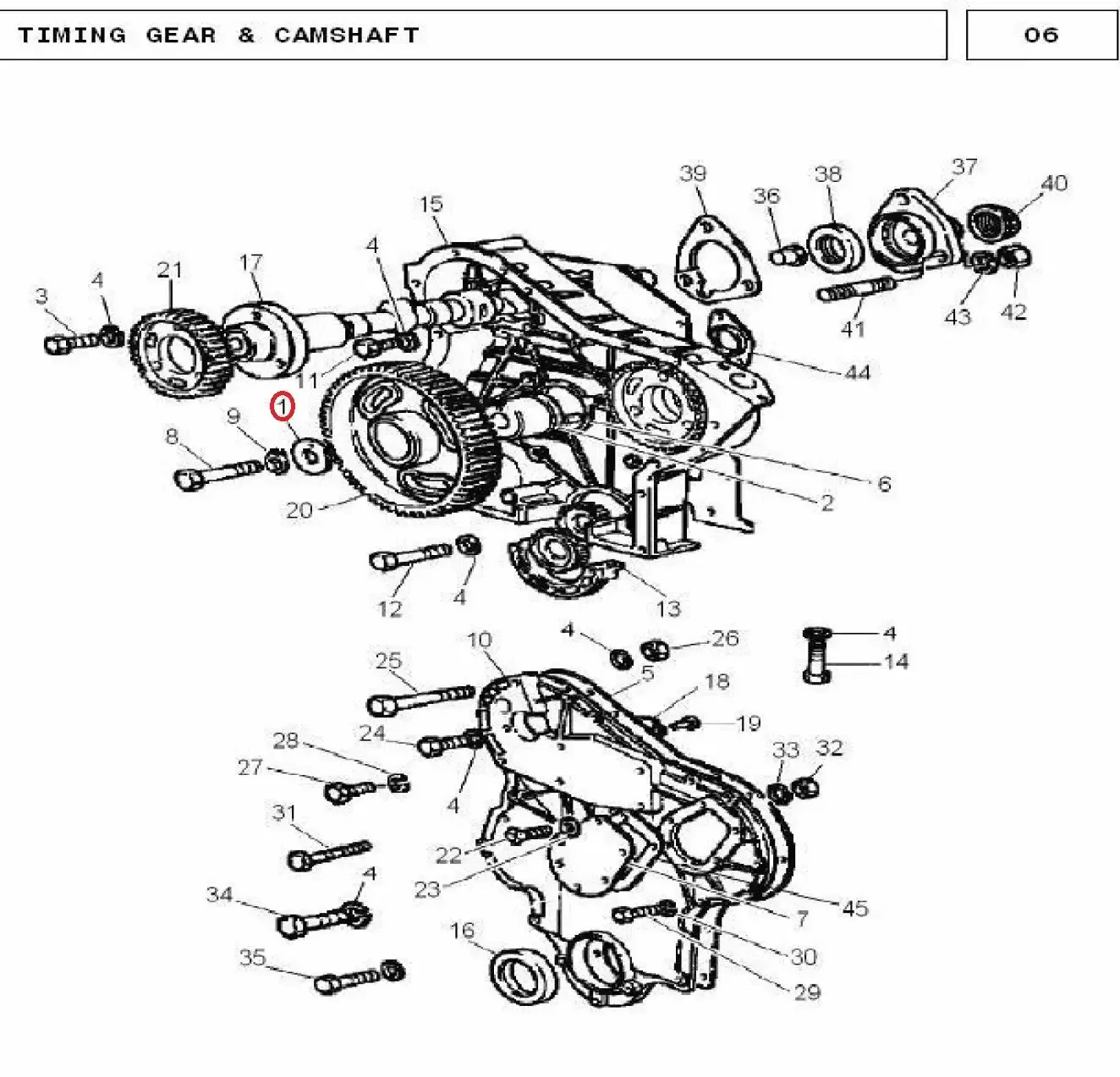 Diagram reference for Millat Massey Ferguson Tractor Spare Part PLATE IDLER GEAR RETAINING - Massey Ferguson tractor spare part