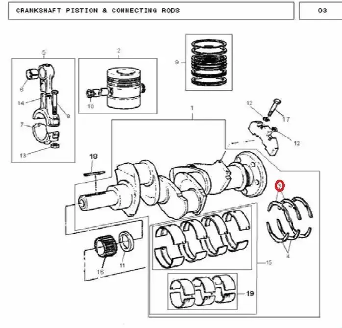 Diagram reference for Millat Massey Ferguson Tractor Spare Part 7222 WASHER THRUSTOS 00075131137222 - Massey Ferguson tractor spare part