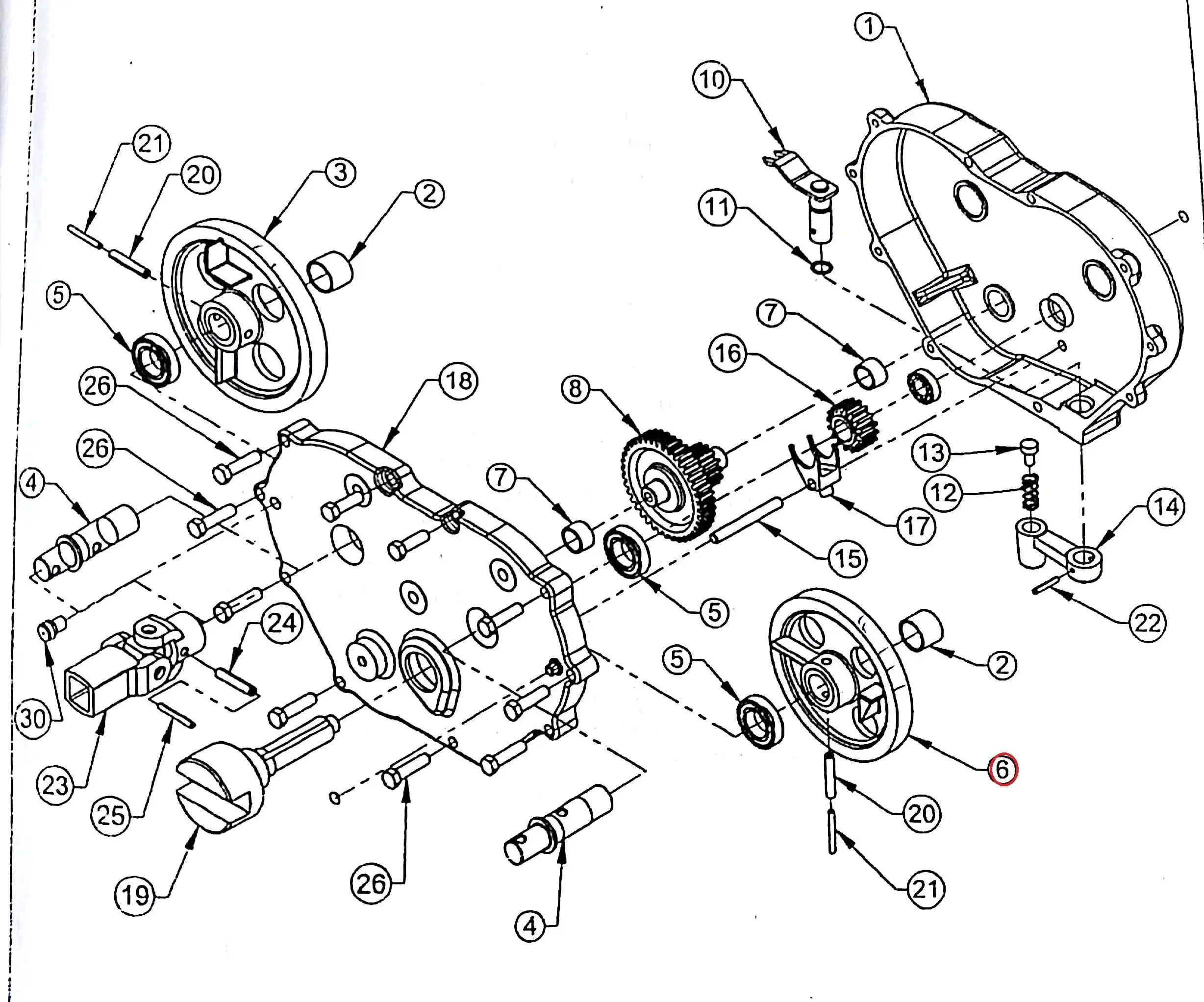 Diagram reference for Millat Massey Ferguson Tractor Spare Part 6 GEAR WITHOILBLOWERCLOSURE 560176502046460 - Massey Ferguson tractor spare part
