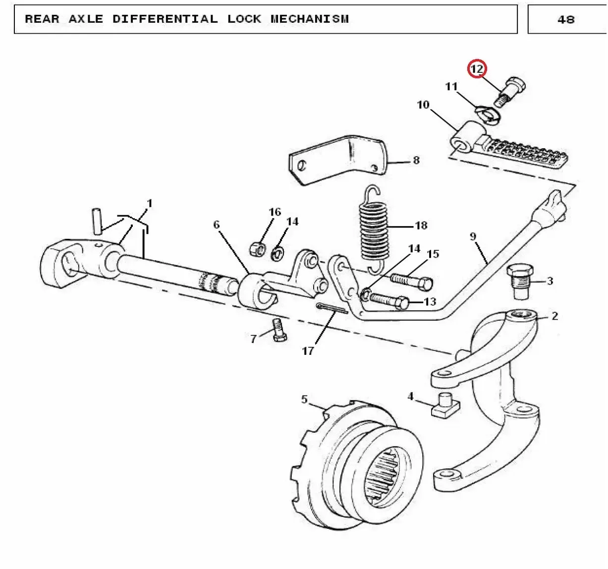 Diagram reference for Millat Massey Ferguson Tractor Spare Part BOLT 71620 UNF 2 A 50018150018 - Massey Ferguson tractor spare part