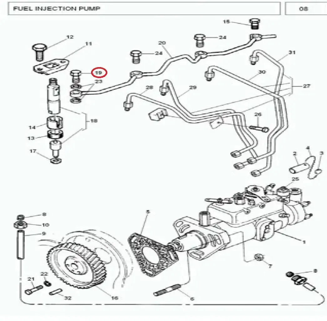 Diagram reference for Millat Massey Ferguson Tractor Spare Part 5 BOLT CONNECTION 183045118304533557117 - Massey Ferguson tractor spare part