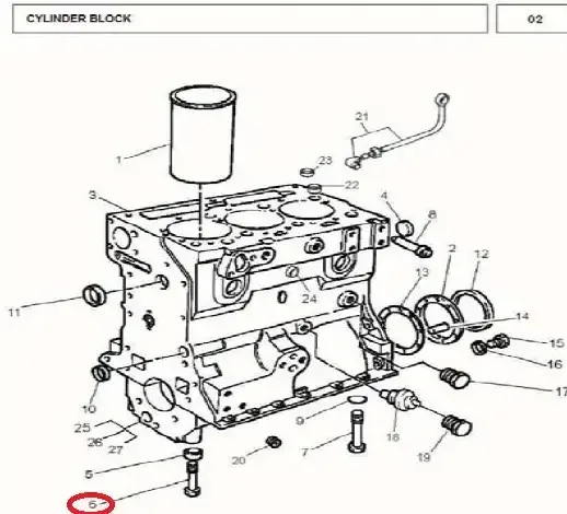 Diagram reference for Millat Massey Ferguson Tractor Spare Part SCREW 18527118527 - Massey Ferguson tractor spare part