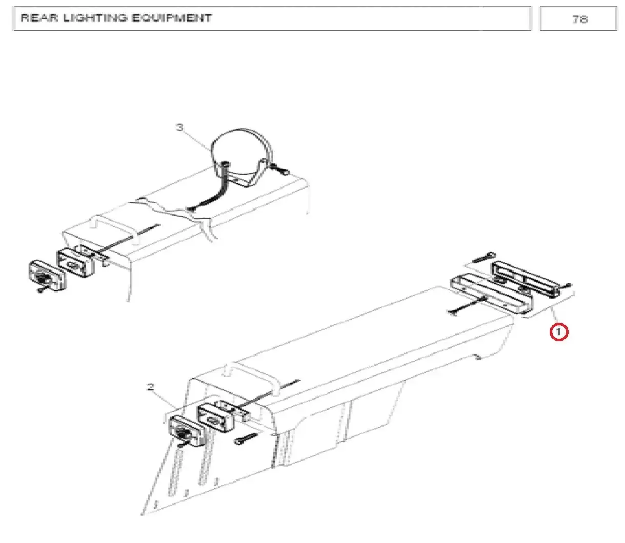 Diagram reference for Millat Massey Ferguson Tractor Spare Part LAMPLHREARCOMMON 34174134174 S 1 - Massey Ferguson tractor spare part