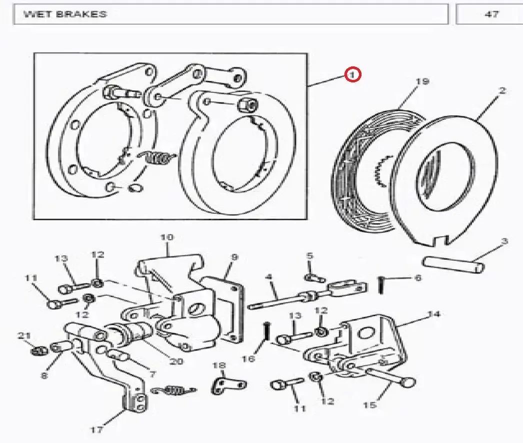 Diagram reference for Millat Massey Ferguson Tractor Spare Part 5 ACTUATOR MF 260 10501511860963 - Massey Ferguson tractor spare part