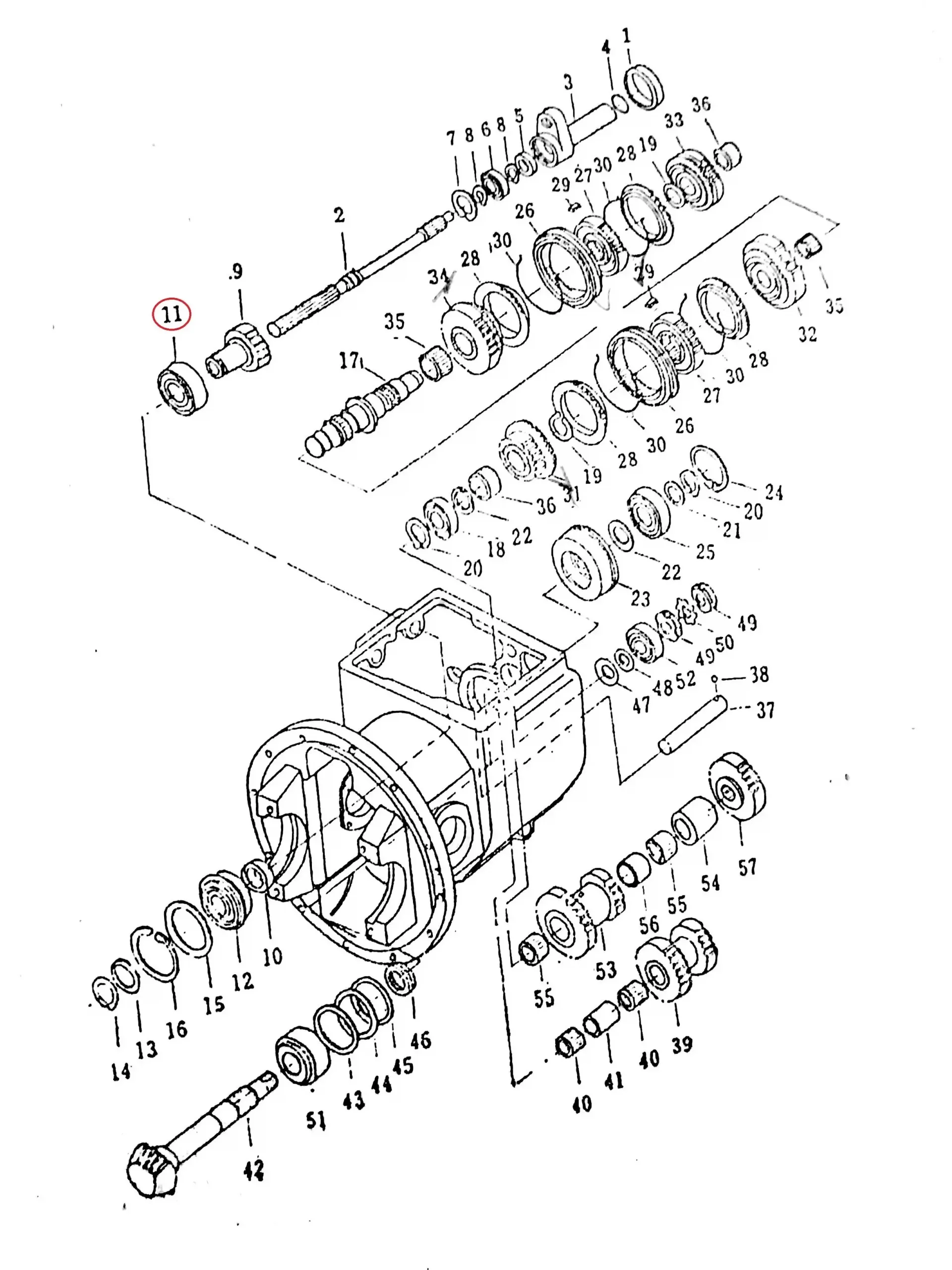 Diagram reference for Millat Massey Ferguson Tractor Spare Part 8 LOCATINGSNAP RING 121238 - Massey Ferguson tractor spare part