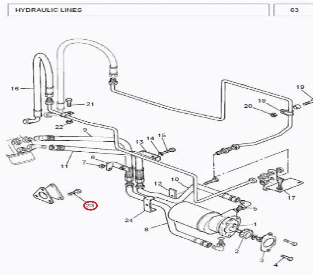 Diagram reference for Millat Massey Ferguson Tractor Spare Part 9 SCREW 3816 X 1103379 - Massey Ferguson tractor spare part