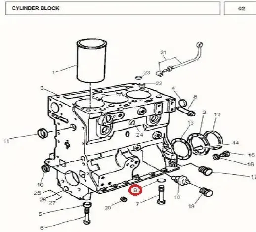 Diagram reference for Millat Massey Ferguson Tractor Spare Part 608 O RING 12415608 - Massey Ferguson tractor spare part