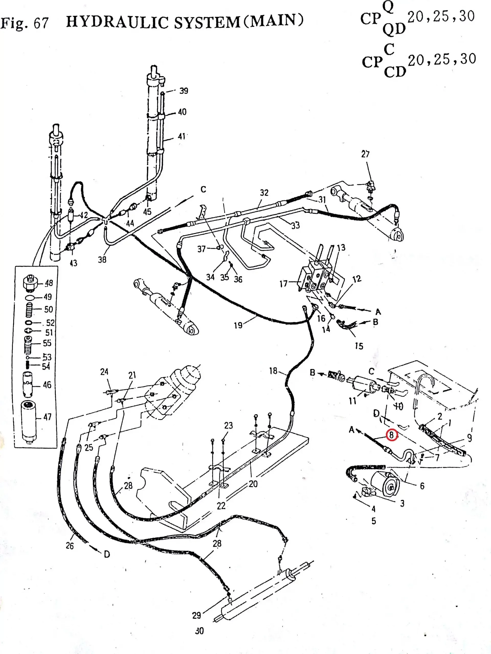 Diagram reference for Millat Massey Ferguson Tractor Spare Part Z 721213097 HOSE HP 1311 X 9708 Z 721213097 - Massey Ferguson tractor spare part