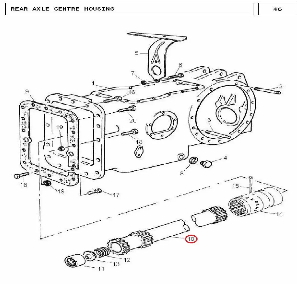 Diagram reference for Millat Massey Ferguson Tractor Spare Part SHAFT REARDRIVE 240500041886548 - Massey Ferguson tractor spare part