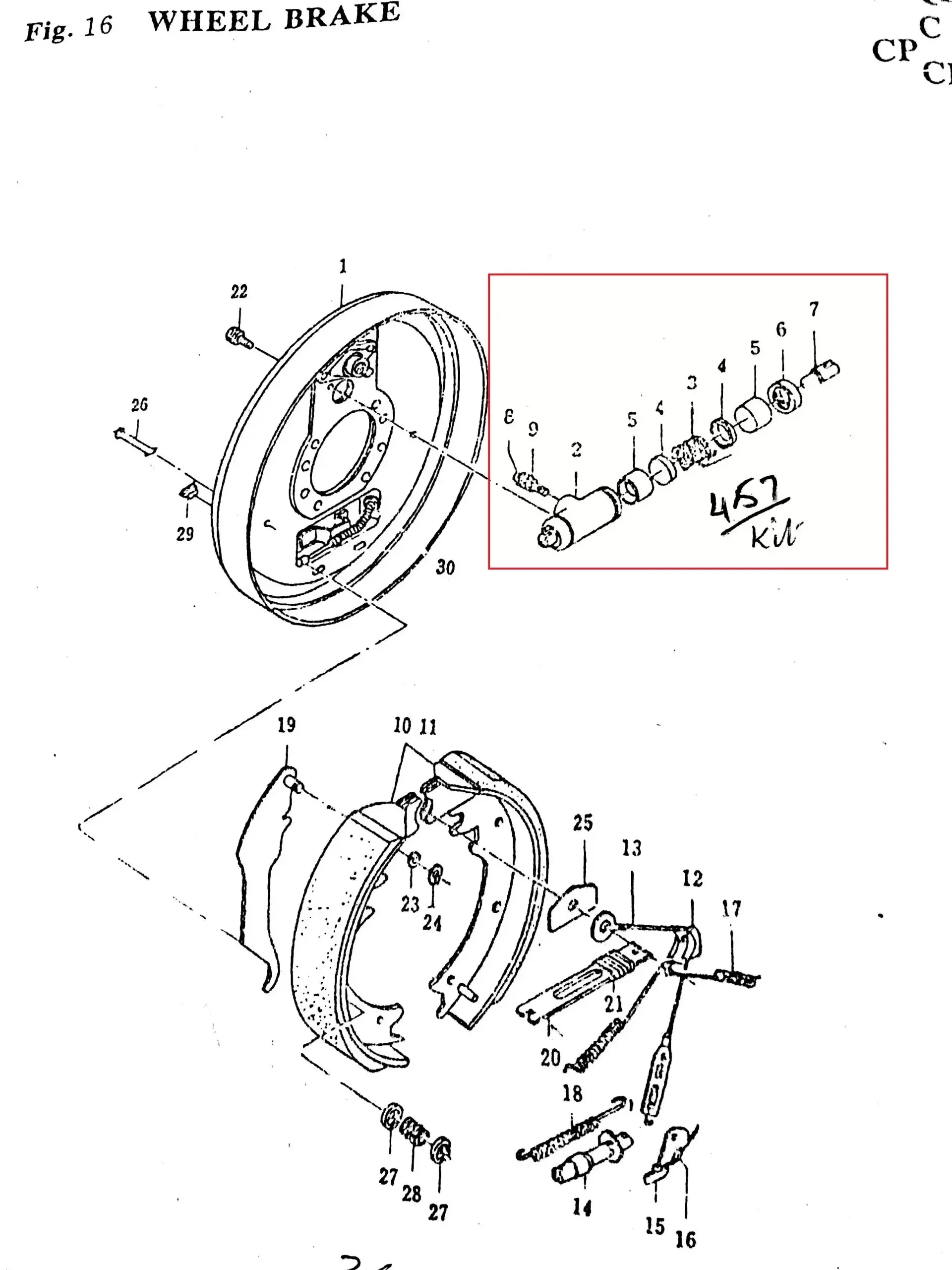 Diagram reference for Millat Massey Ferguson Tractor Spare Part 4 WHEELCYLINDERASSYINC 2912112482443376000 H - Massey Ferguson tractor spare part