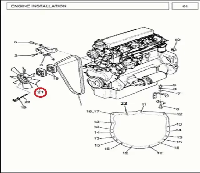 Diagram reference for Millat Massey Ferguson Tractor Spare Part 3 FANPLASTIC MF 375 3853830131383013 - Massey Ferguson tractor spare part