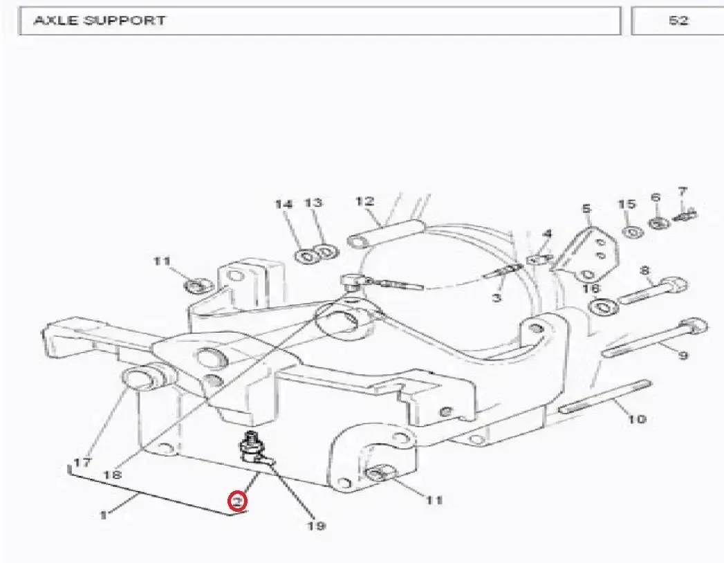 Diagram reference for Millat Massey Ferguson Tractor Spare Part FRONT SUPPORT - Massey Ferguson tractor spare part