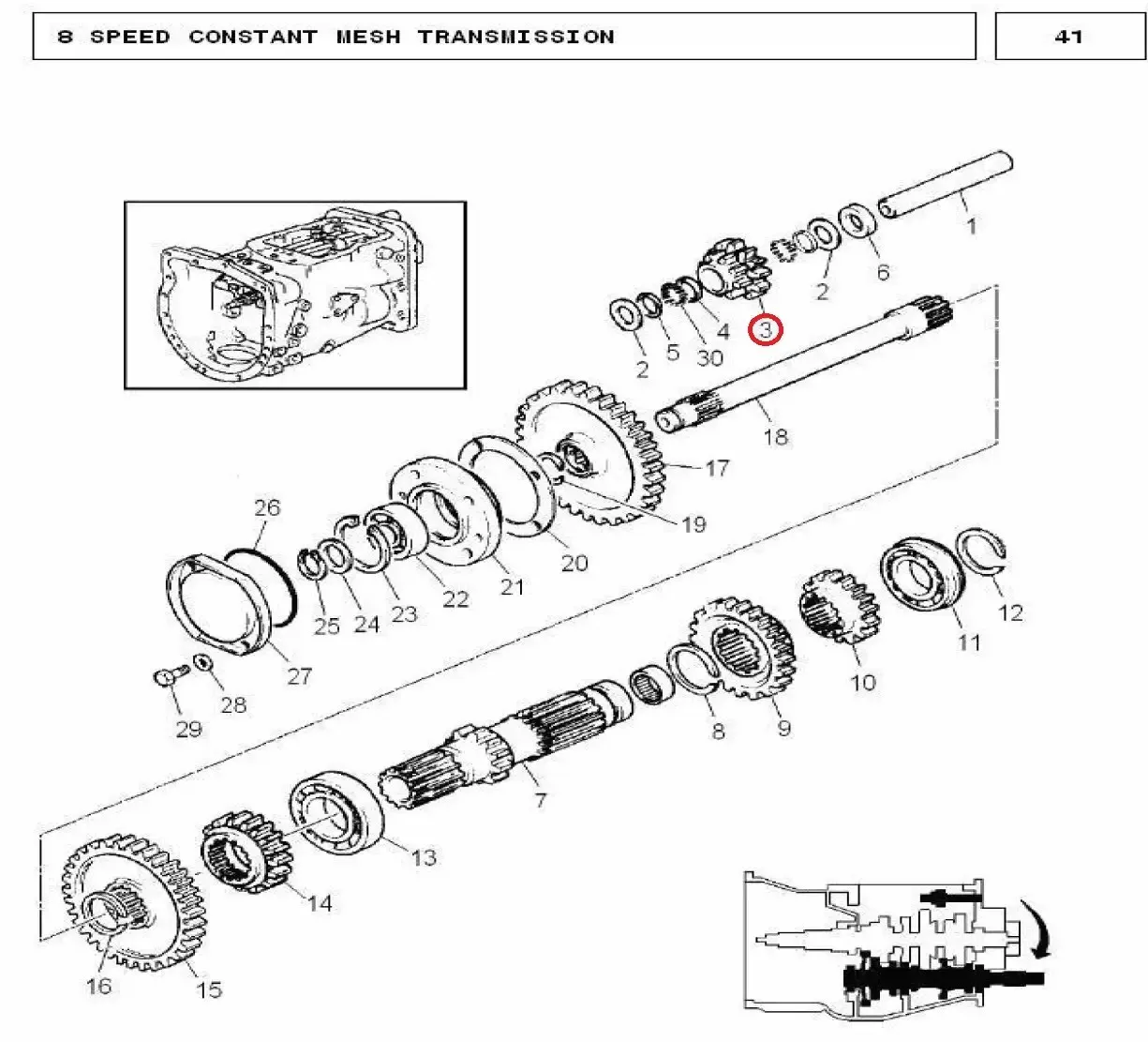 Diagram reference for Millat Massey Ferguson Tractor Spare Part GEAR REVERSE 21120061183040 - Massey Ferguson tractor spare part