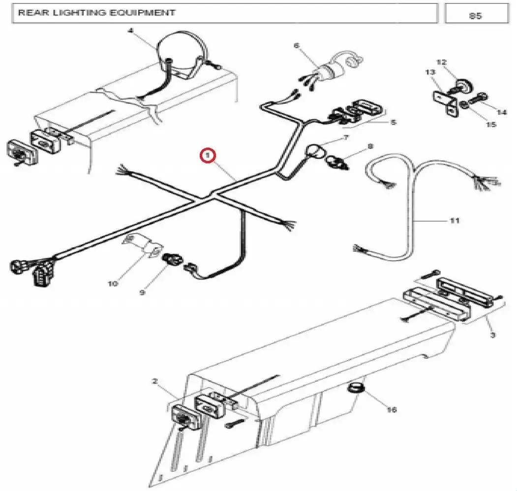 Diagram reference for Millat Massey Ferguson Tractor Spare Part 0 REARHARNESS 2410408241040 - Massey Ferguson tractor spare part