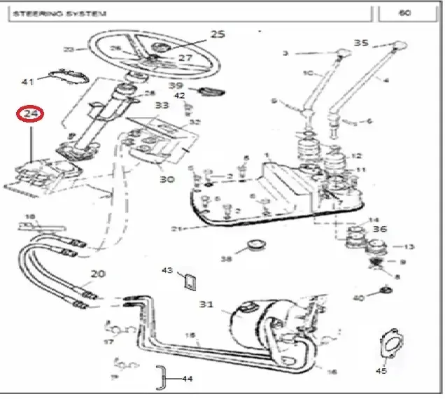Diagram reference for Millat Massey Ferguson Tractor Spare Part 3 BRACKET ORBITROL 1680131168013 - Massey Ferguson tractor spare part