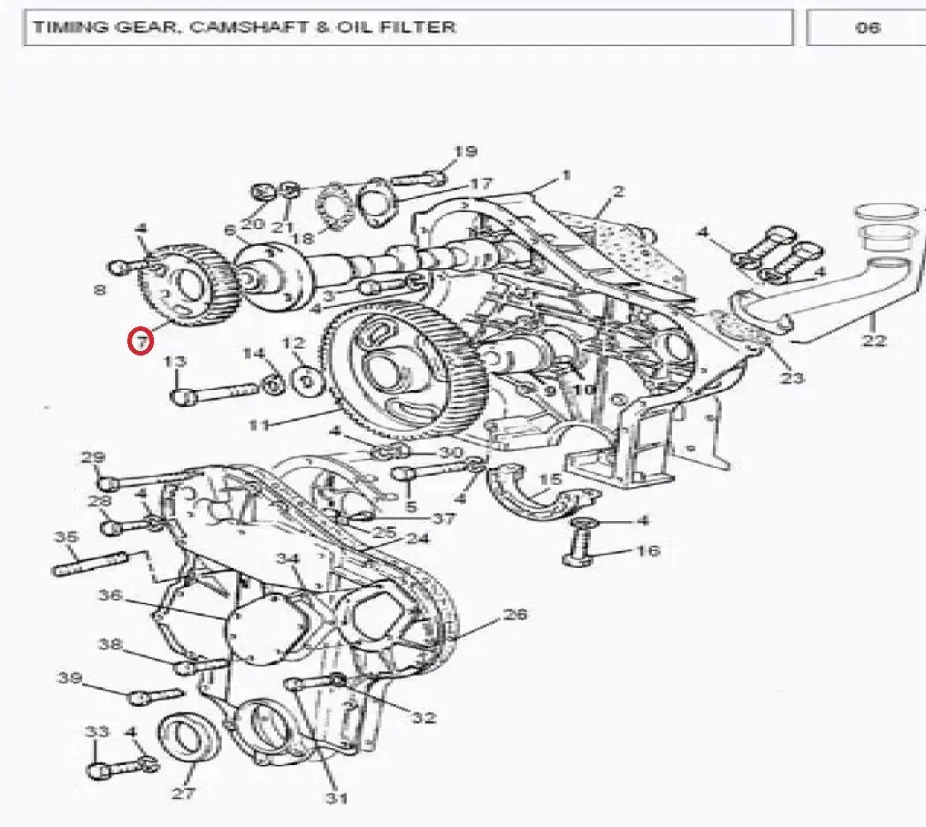 Diagram reference for Millat Massey Ferguson Tractor Spare Part 3 GEAR CAM SHAFT 2601850031185003 - Massey Ferguson tractor spare part