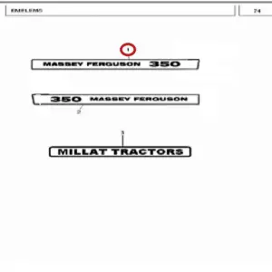 Millat Massey Ferguson Tractor Spare Part 1 EMBLEMSIDEHOODRH MF 350 3380011338001 - Massey Ferguson tractor spare part