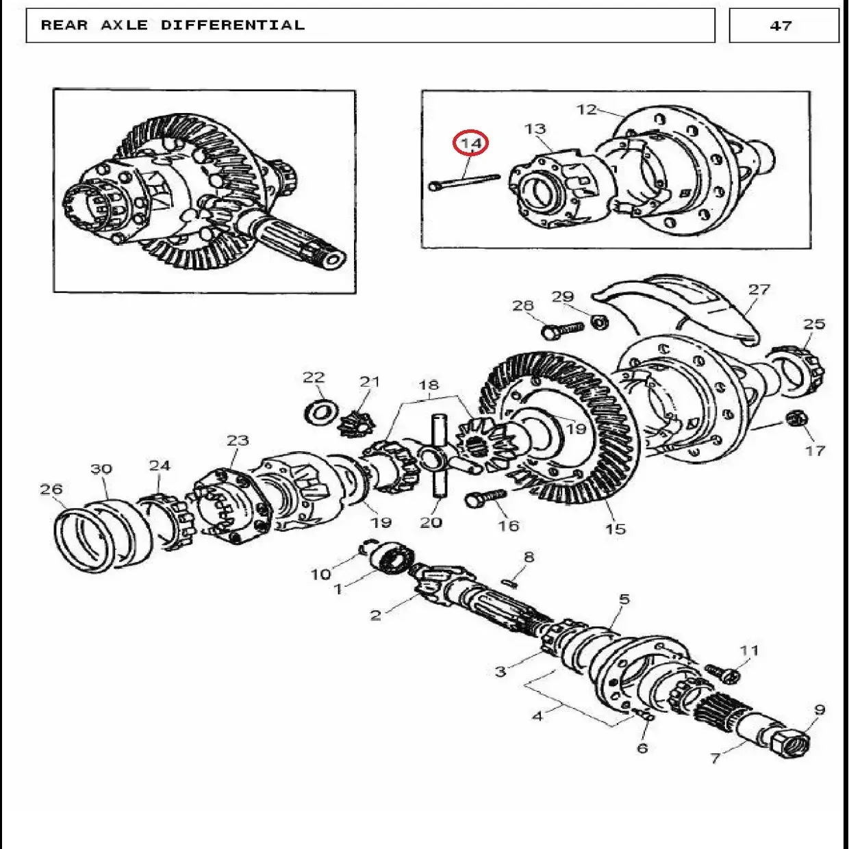 Diagram reference for Millat Massey Ferguson Tractor Spare Part BOLT DIFFCASE 100401882232 - Massey Ferguson tractor spare part
