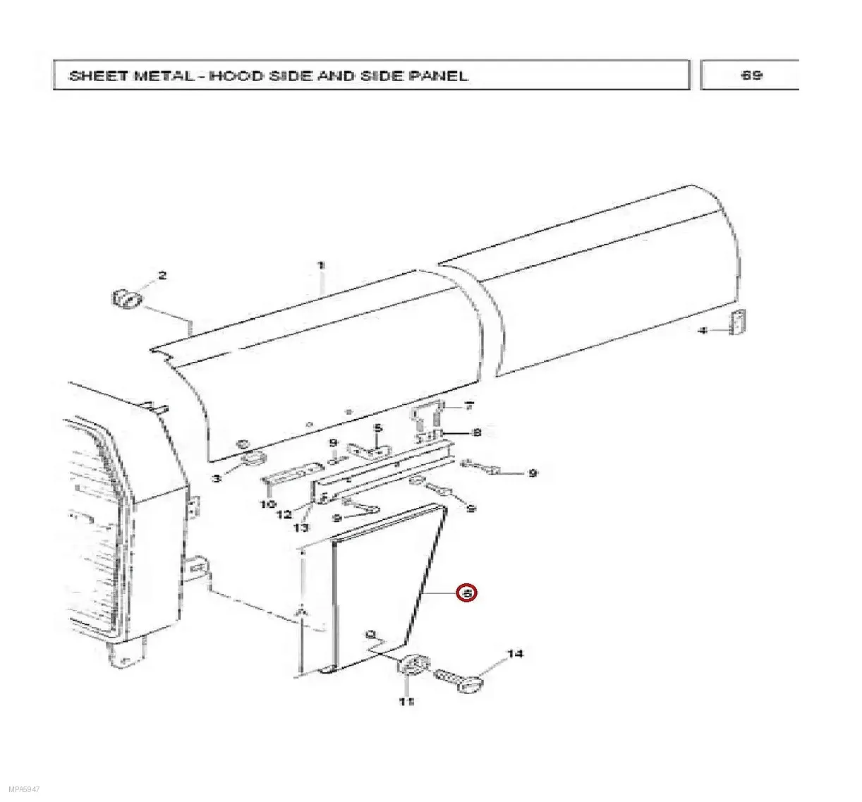 Millat Massey Ferguson Tractor Spare Part SIDEPANELLH MF 240 26023333123315 F - Massey Ferguson tractor spare part