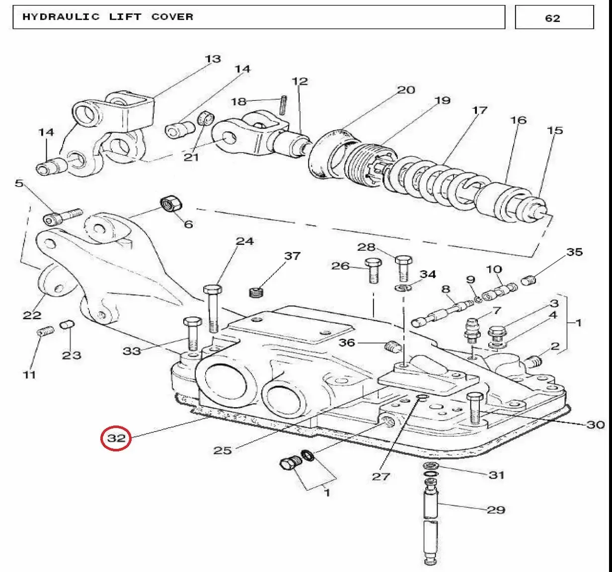 Diagram reference for Millat Massey Ferguson Tractor Spare Part JOINTHYD COVER 260811886549 - Massey Ferguson tractor spare part
