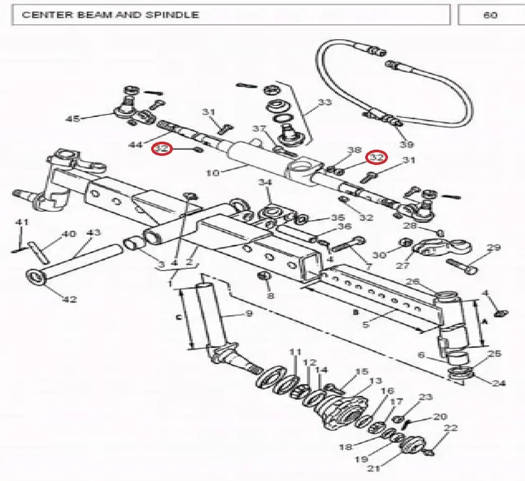 Diagram reference for Millat Massey Ferguson Tractor Spare Part 1 NUT M 121432211143221 - Massey Ferguson tractor spare part