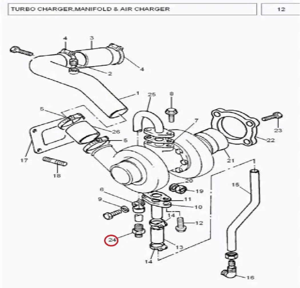 Diagram reference for Millat Massey Ferguson Tractor Spare Part 9 CONNECTION 1850491185049 - Massey Ferguson tractor spare part