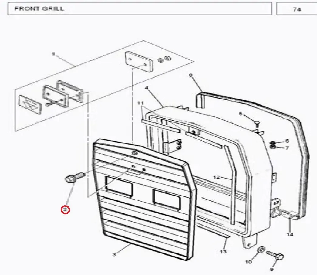 Diagram reference for Millat Massey Ferguson Tractor Spare Part BOLT 2332616249132 - Massey Ferguson tractor spare part