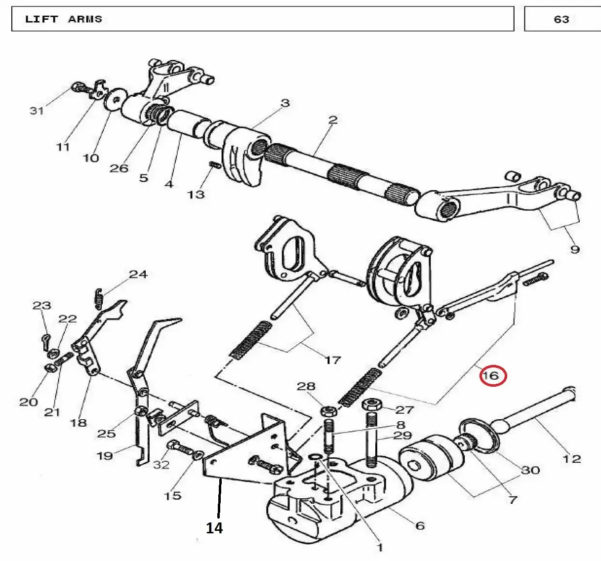 Diagram reference for Millat Massey Ferguson Tractor Spare Part LINKDRAFT ROD 2603911660324 - Massey Ferguson tractor spare part