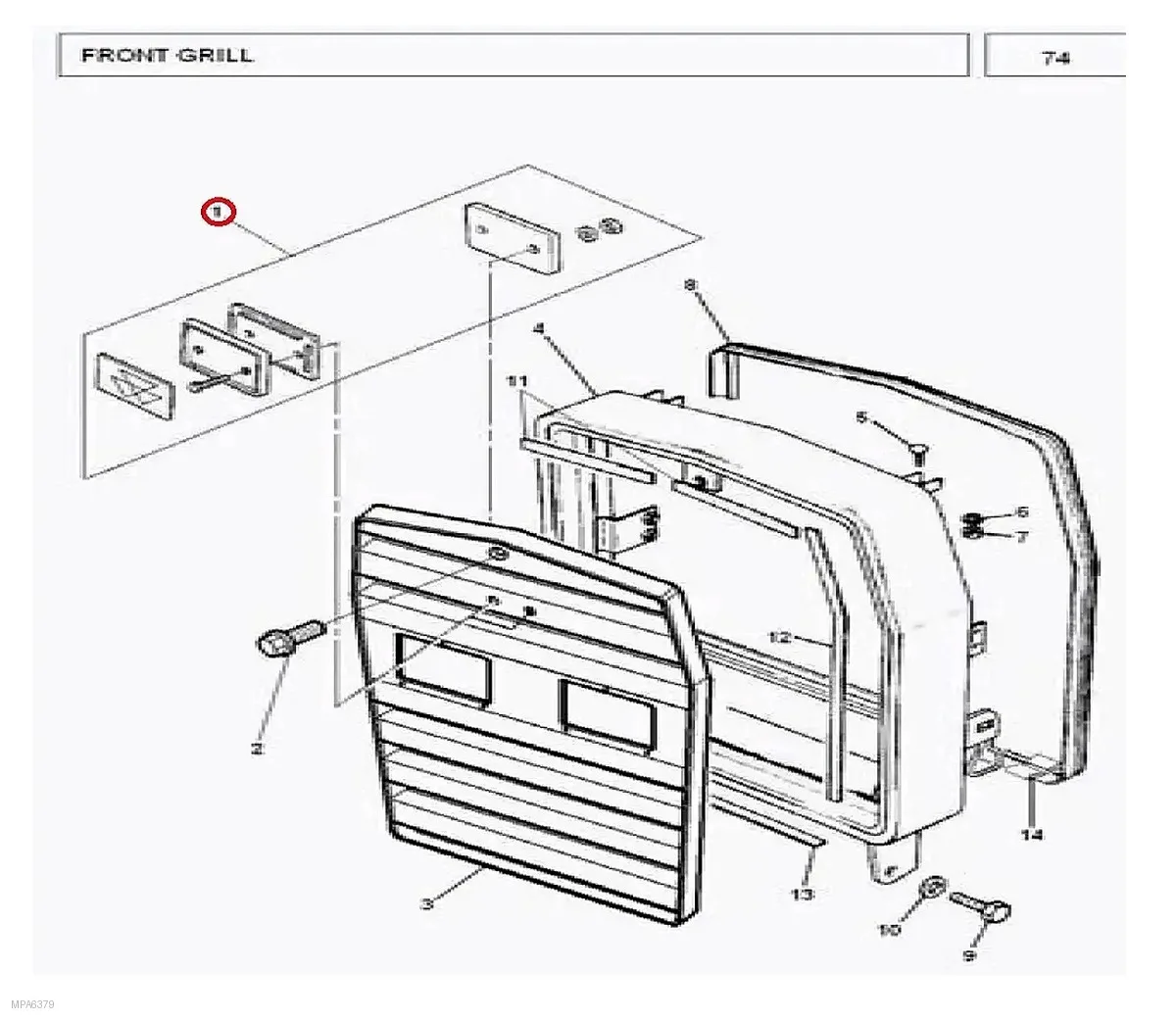 Millat Massey Ferguson Tractor Spare Part EMBLEMFRONT 2314213701634 - Massey Ferguson tractor spare part