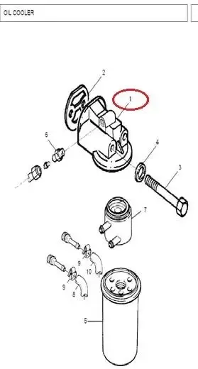 Diagram reference for Millat Massey Ferguson Tractor Spare Part 5 CONNECTIONWATERINLET 185135 - Massey Ferguson tractor spare part