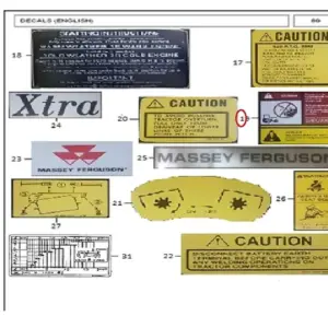 Millat Massey Ferguson Tractor Spare Part DECAL STARTER MOTOR 33053133053 - Massey Ferguson tractor spare part