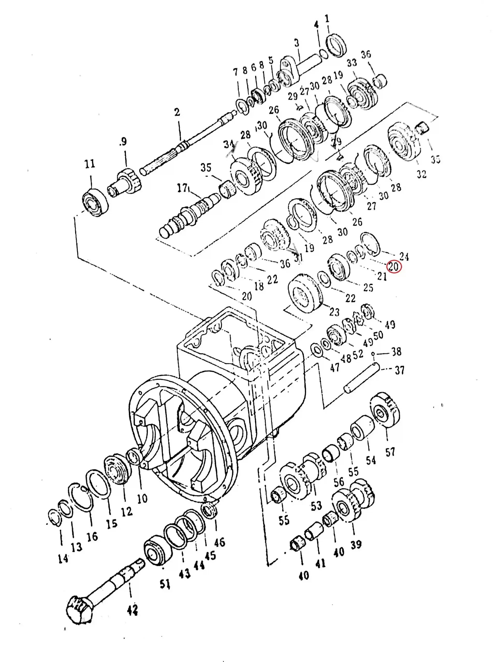 Diagram reference for Millat Massey Ferguson Tractor Spare Part 8 SYNCHRONIZERASSYINC 9610012107881557340201 - Massey Ferguson tractor spare part
