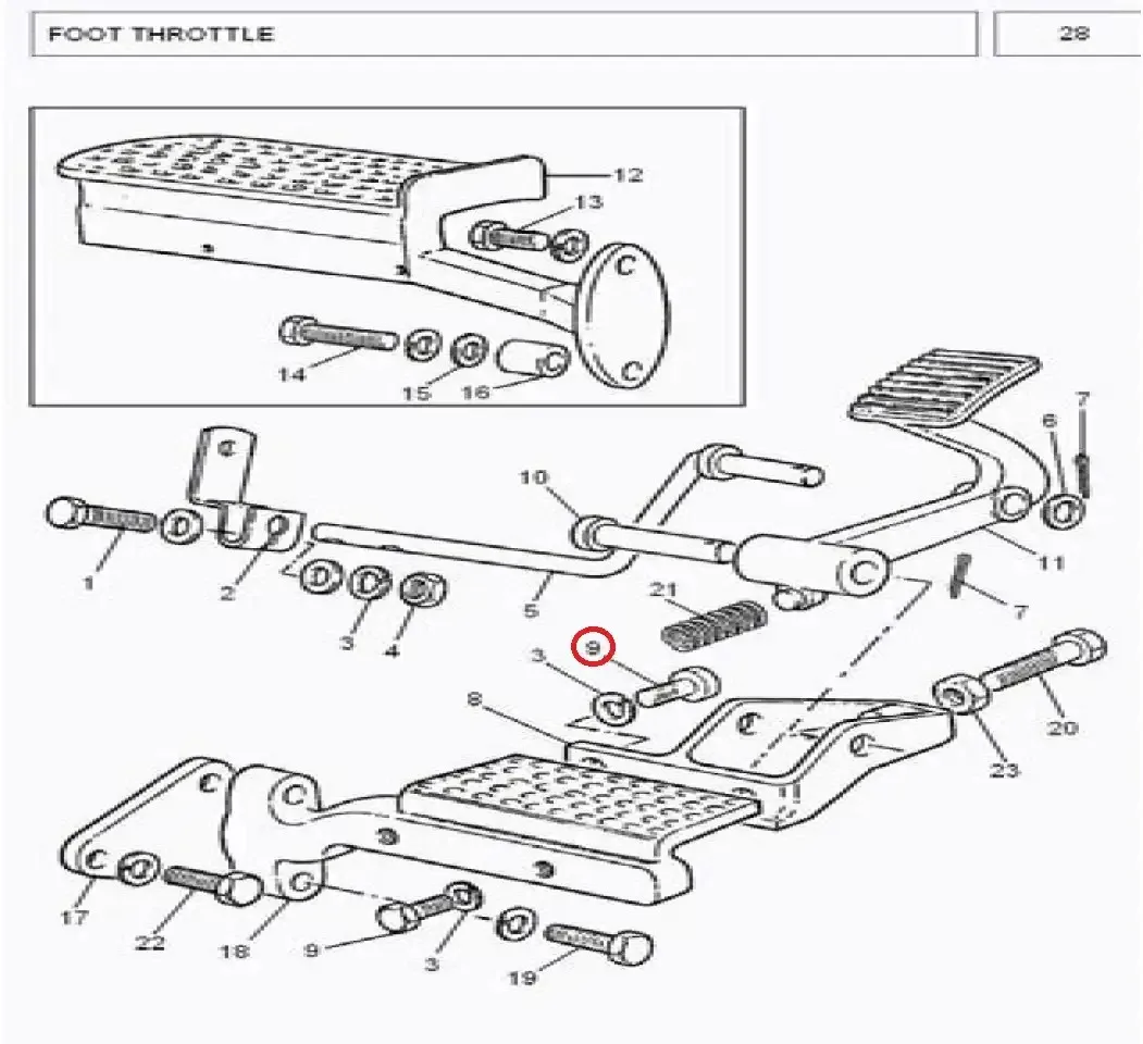 Diagram reference for Millat Massey Ferguson Tractor Spare Part SCREW 1428 X 3423034123034 - Massey Ferguson tractor spare part