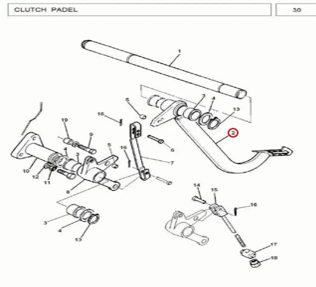 Diagram reference for Millat Massey Ferguson Tractor Spare Part 1 PEDALCLUTCH 38511301111696737 - Massey Ferguson tractor spare part
