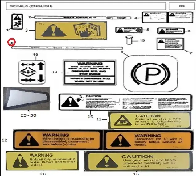 Diagram reference for Millat Massey Ferguson Tractor Spare Part DECALDRAFTCONTROL 33050133050 - Massey Ferguson tractor spare part