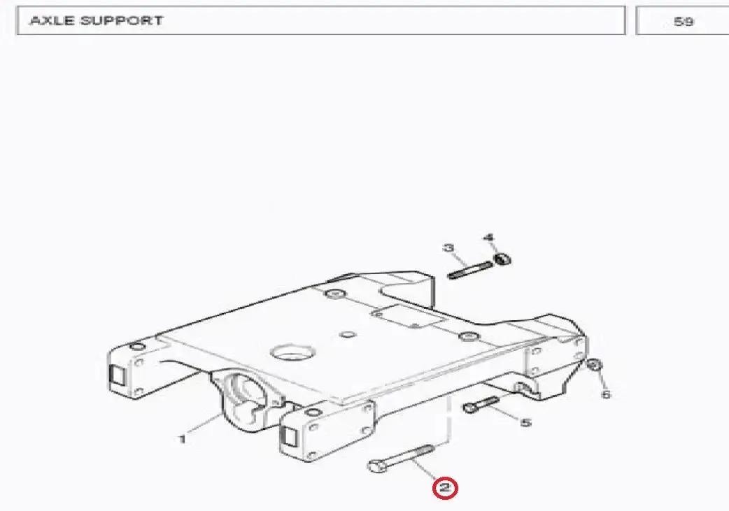 Diagram reference for Millat Massey Ferguson Tractor Spare Part 0 BOLT M 16135 FRONT SUPPORT 38514301013019869 L - Massey Ferguson tractor spare part