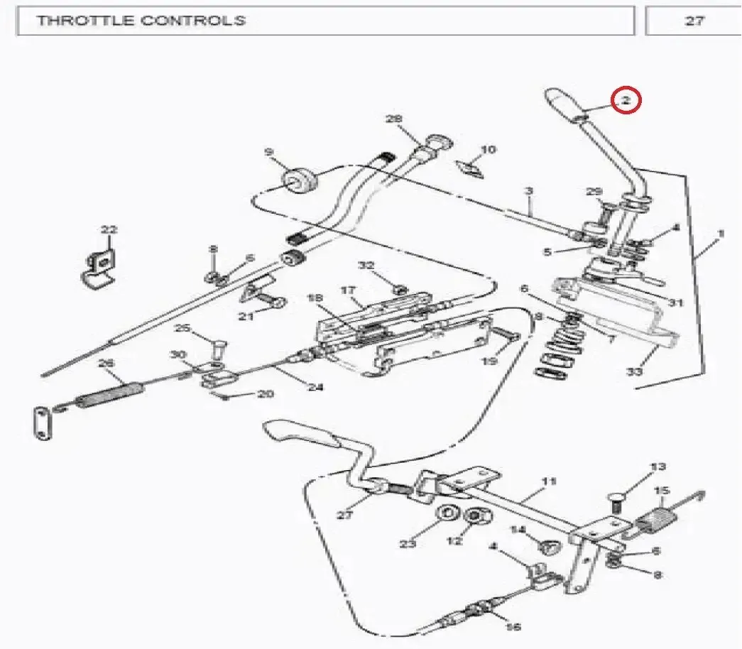 Diagram reference for Millat Massey Ferguson Tractor Spare Part 7 KNOBHANDTHROTTLE 13300713595259 - Massey Ferguson tractor spare part