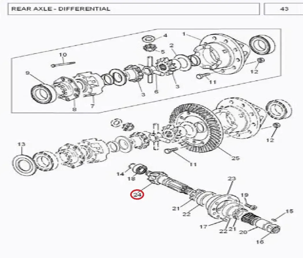 Diagram reference for Millat Massey Ferguson Tractor Spare Part 7 DRIVING PIN ION MF 360 3753851030971103097 - Massey Ferguson tractor spare part