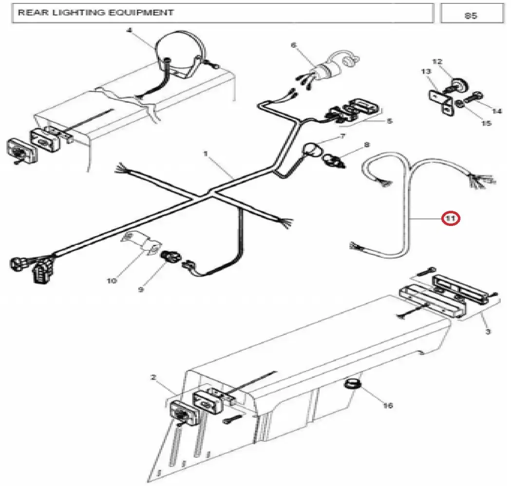 Diagram reference for Millat Massey Ferguson Tractor Spare Part 1 HARNESSRH 3433011343301 S 1 - Massey Ferguson tractor spare part