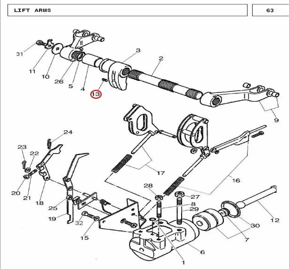 Diagram reference for Millat Massey Ferguson Tractor Spare Part 2000 PIN DOWEL 131082000 - Massey Ferguson tractor spare part