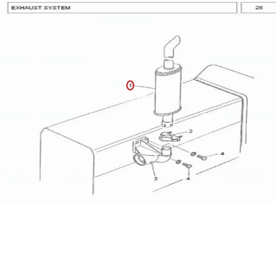 Diagram reference for Millat Massey Ferguson Tractor Spare Part 1 SILENCER 2602050011205001 - Massey Ferguson tractor spare part